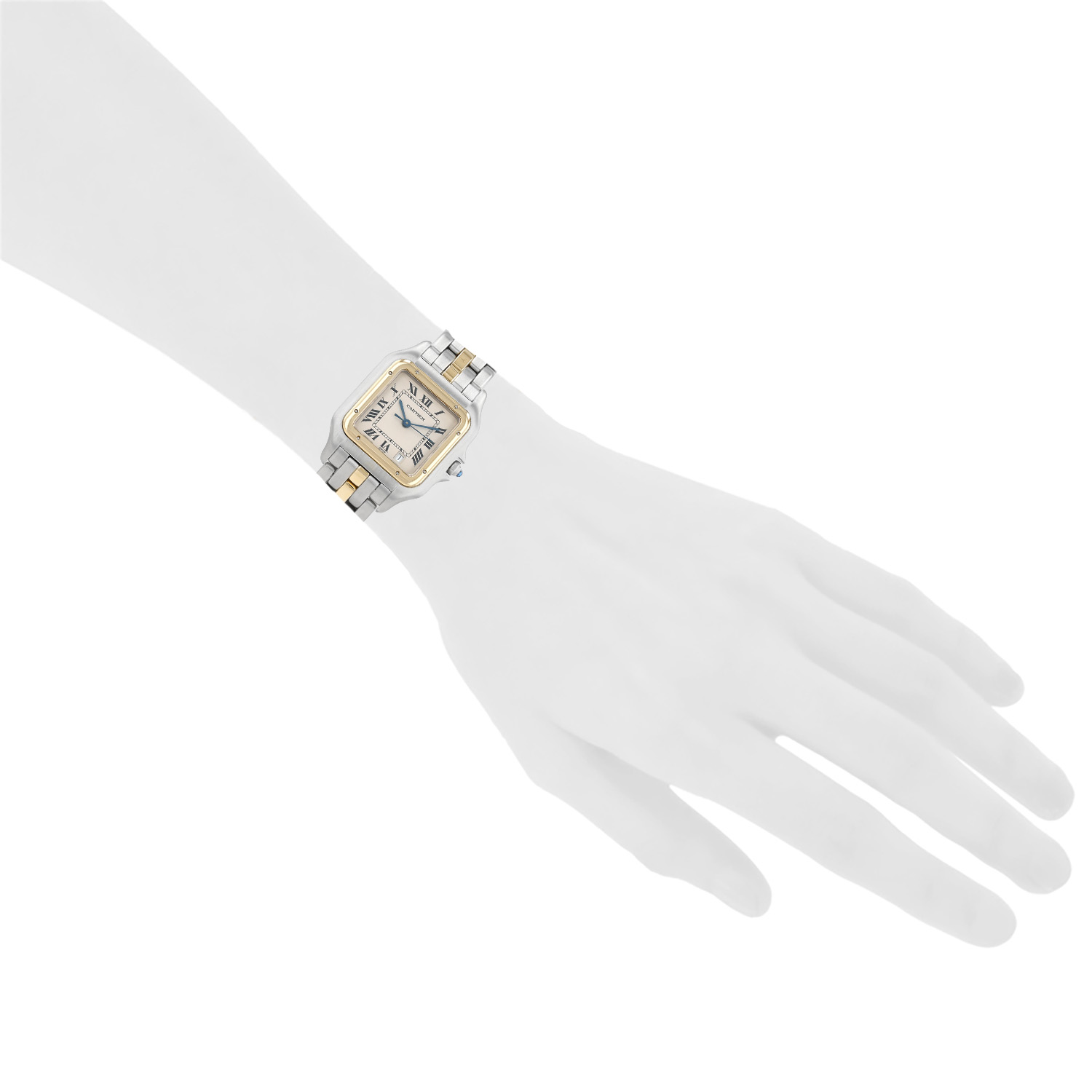 Cartier Panthère  medium model  in gold and stainless steel Ref: Cartier - 183949  Circa 1988 - Detail D1