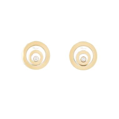 Paire de boucles d'oreilles Chopard Happy Spirit en or jaune et diamants