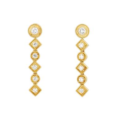 Lalaounis Theodora earrings in yellow gold and diamonds