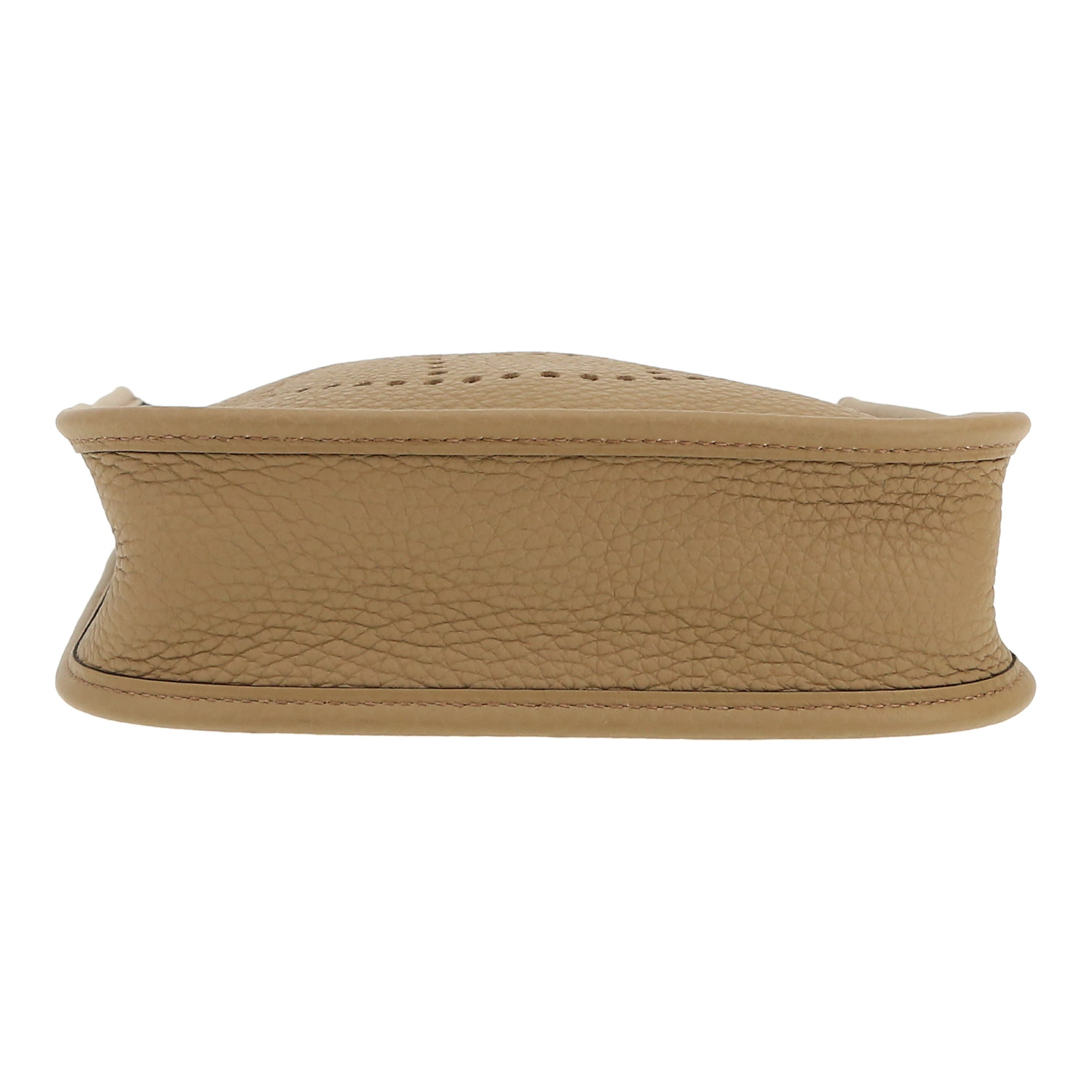 Hermès  Mini Evelyne shoulder bag  in Beige Marfa leather taurillon clémence - Detail D1