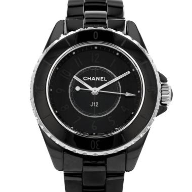 Chanel J12  in ceramic black and stainless steel Circa 2019