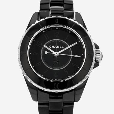 Montre Chanel J12 en céramique noire et acier Vers 2019