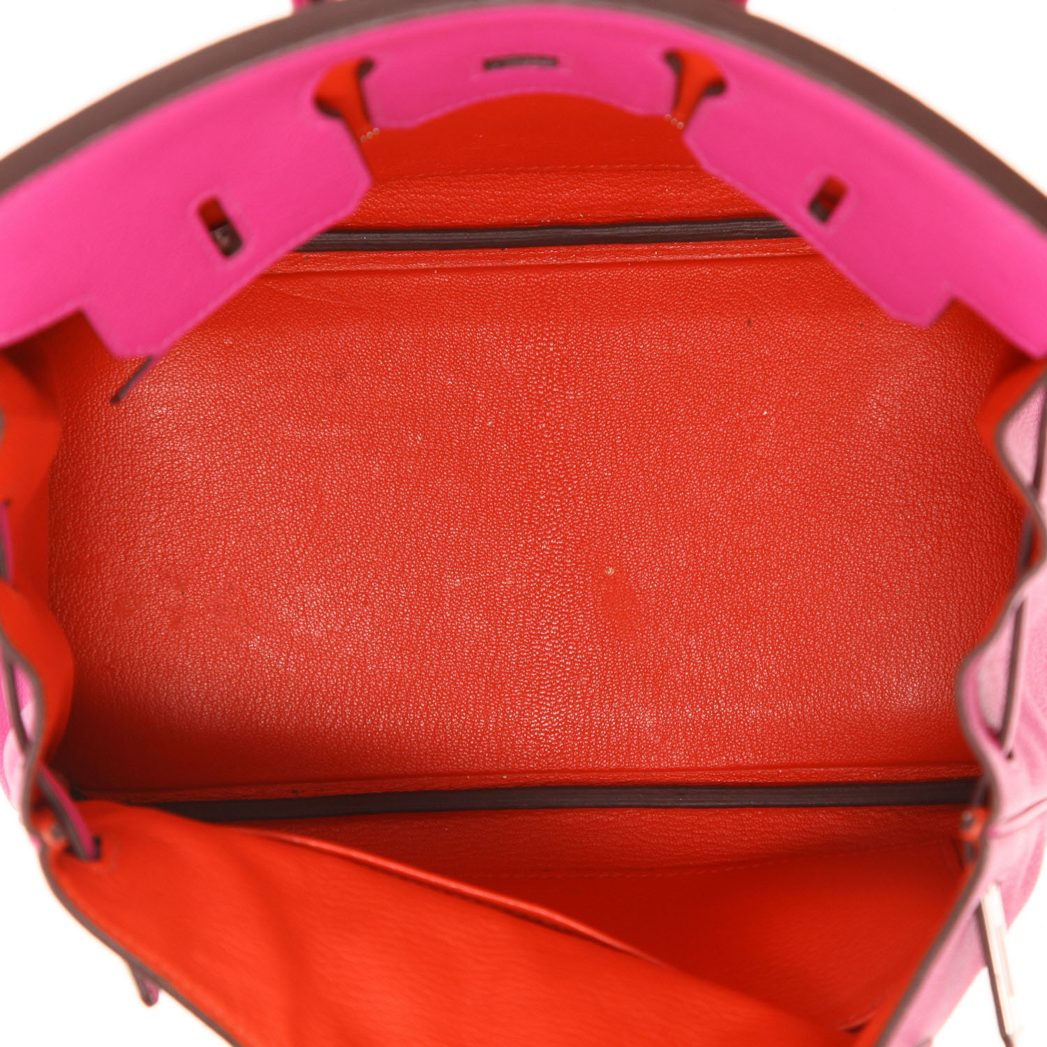 Bolso de mano Hermès  Birkin 25 cm en cuero Evergrain rosa Magnolia - Detail D3