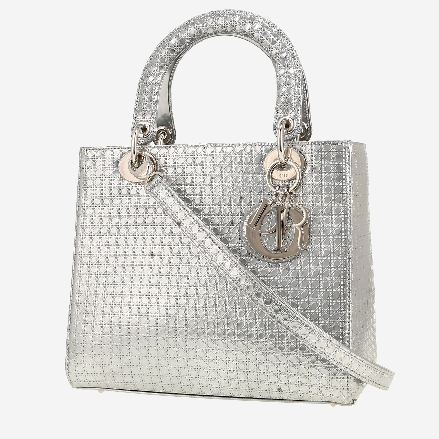 Dior  Lady Dior handbag  in silver patent leather
