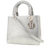 Bolso de mano Dior  Lady Dior en charol plateado - 00pp thumbnail