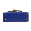 Accessorio per borsa Hermès  Kelly Twilly bag charm in pelle Tadelakt blu e seta multicolore - Detail D1 thumbnail