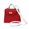 Hermès  Kelly Twilly bag charm bag accessory  in red Tadelakt leather  and multicolor silk - 00pp thumbnail