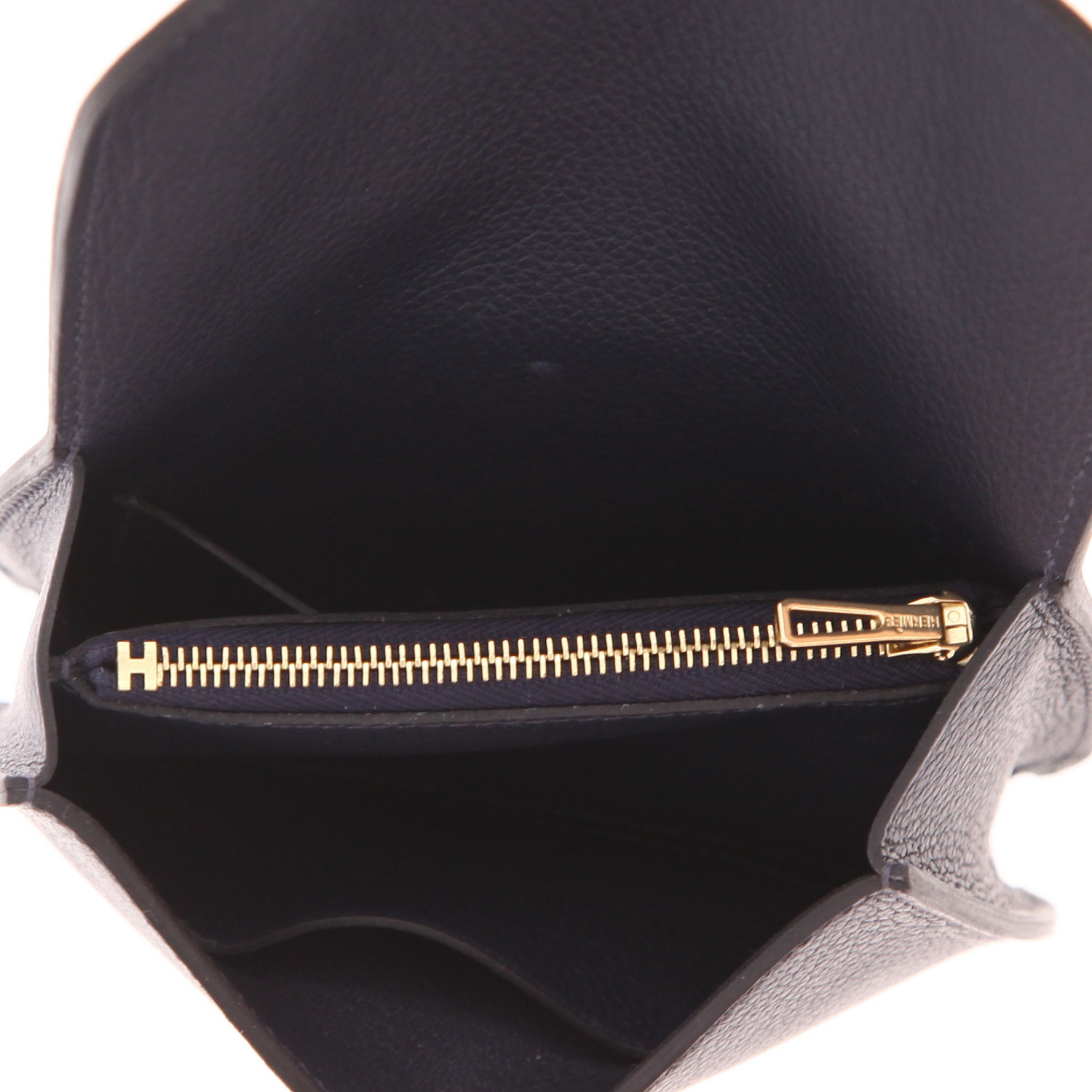 Bolsito de mano Hermès  Constance Slim en cuero Evercolor azul - Detail D3