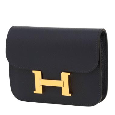Pochette Hermès  Constance Slim en cuir Evercolor bleu