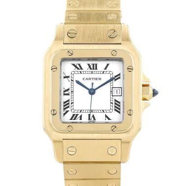 Montre Cartier Santos en or jaune Ref: Cartier - 2964  Vers 1990