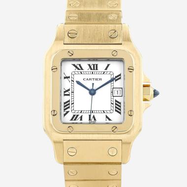 Montre Cartier Santos en or jaune Vers 1990