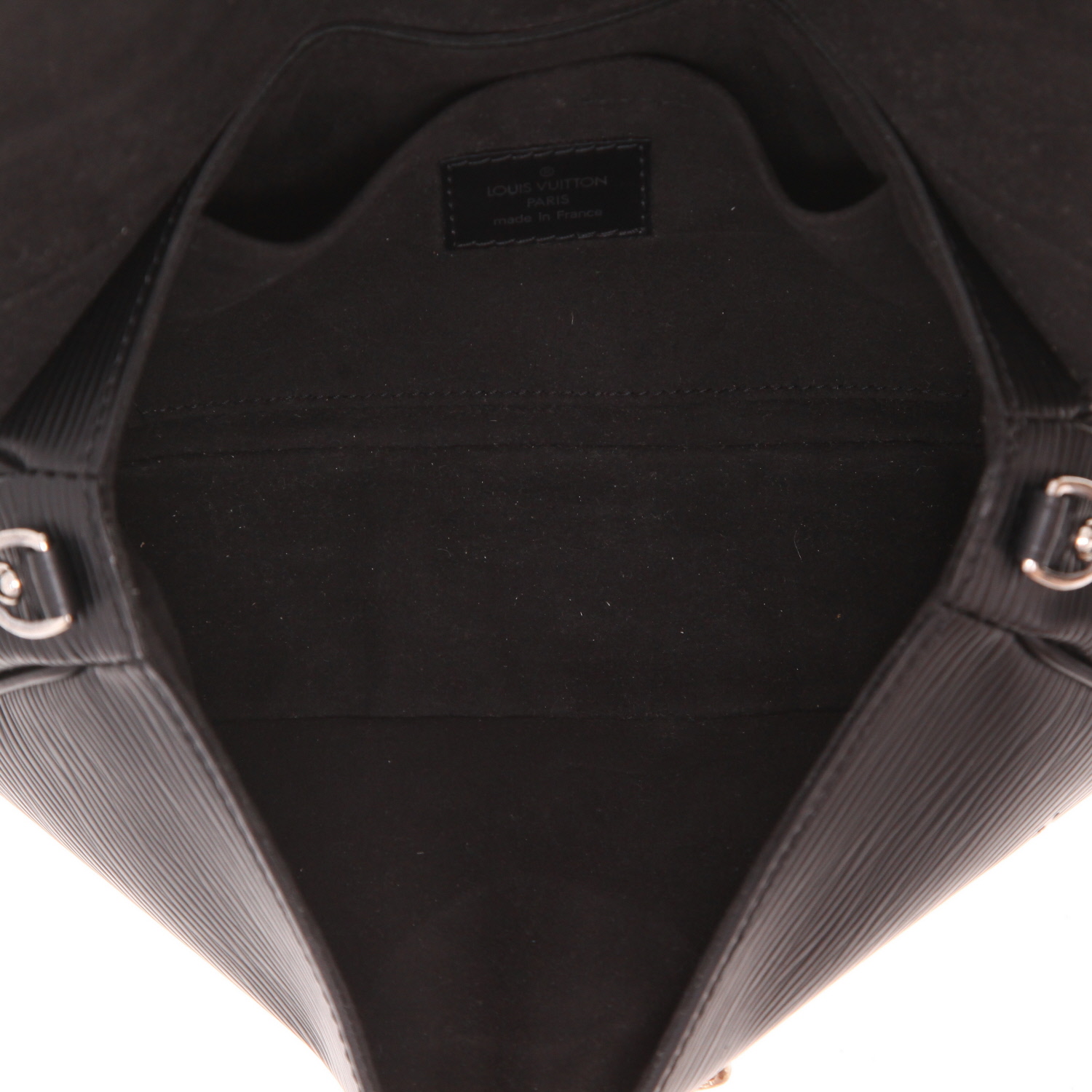Louis Vuitton  Montaigne Clutch pouch  in black epi leather - Detail D3