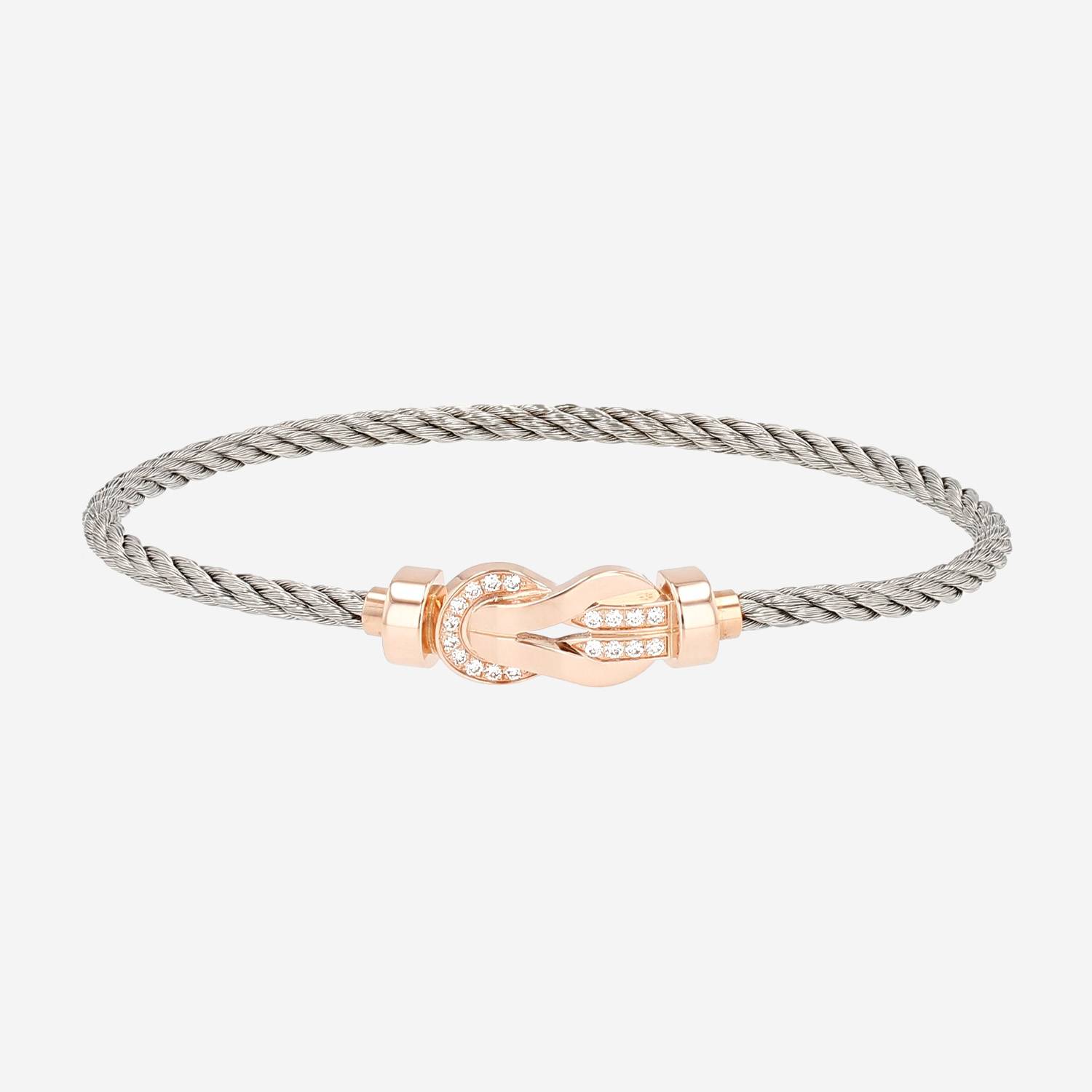 Fred Chance Infinie medium model bracelet in pink gold and diamonds