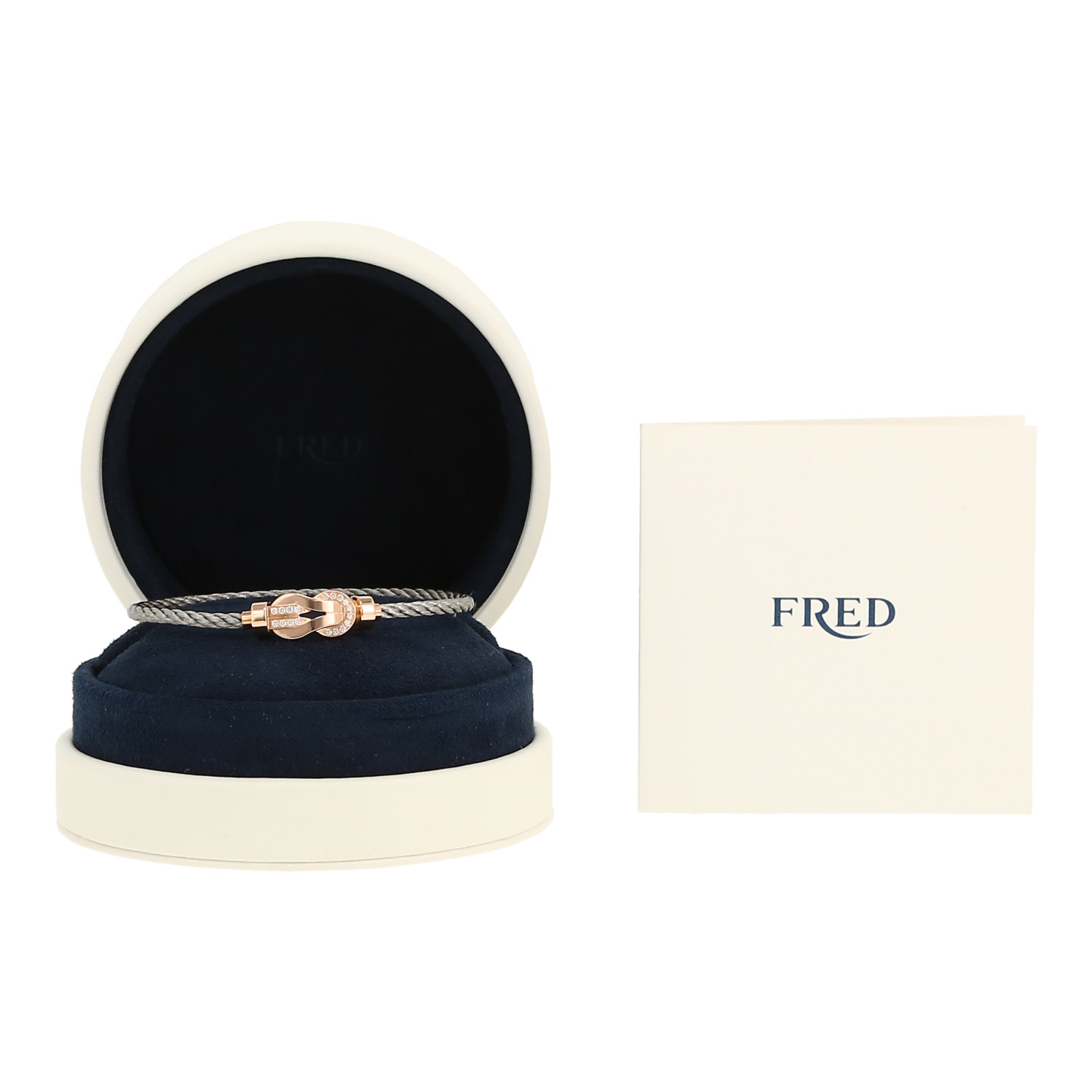 Fred Chance Infinie medium model bracelet in pink gold and diamonds - Detail D2