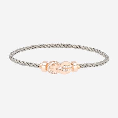 Bracelet Fred Chance Infinie moyen modèle en or rose et diamants