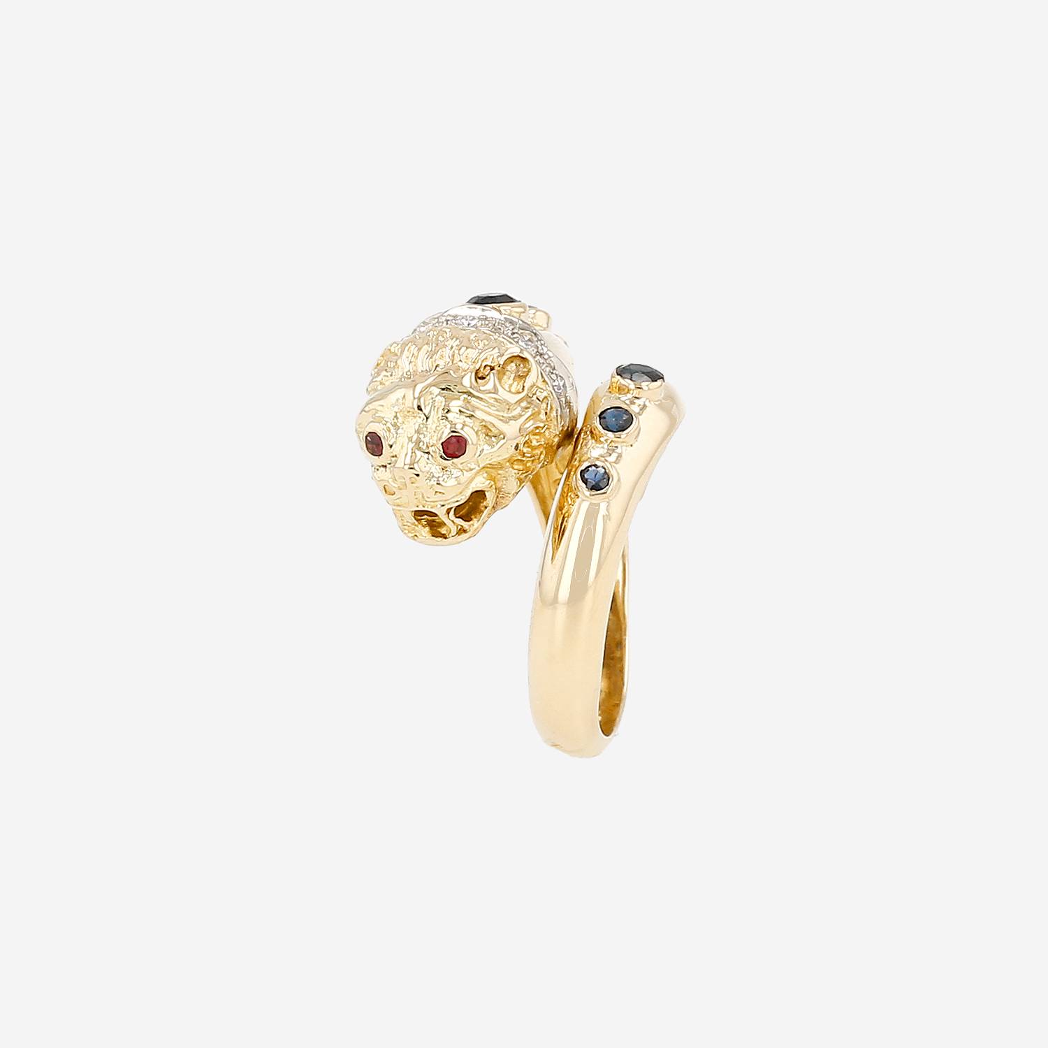 Lalaounis  ring in yellow gold, diamonds and precious stones