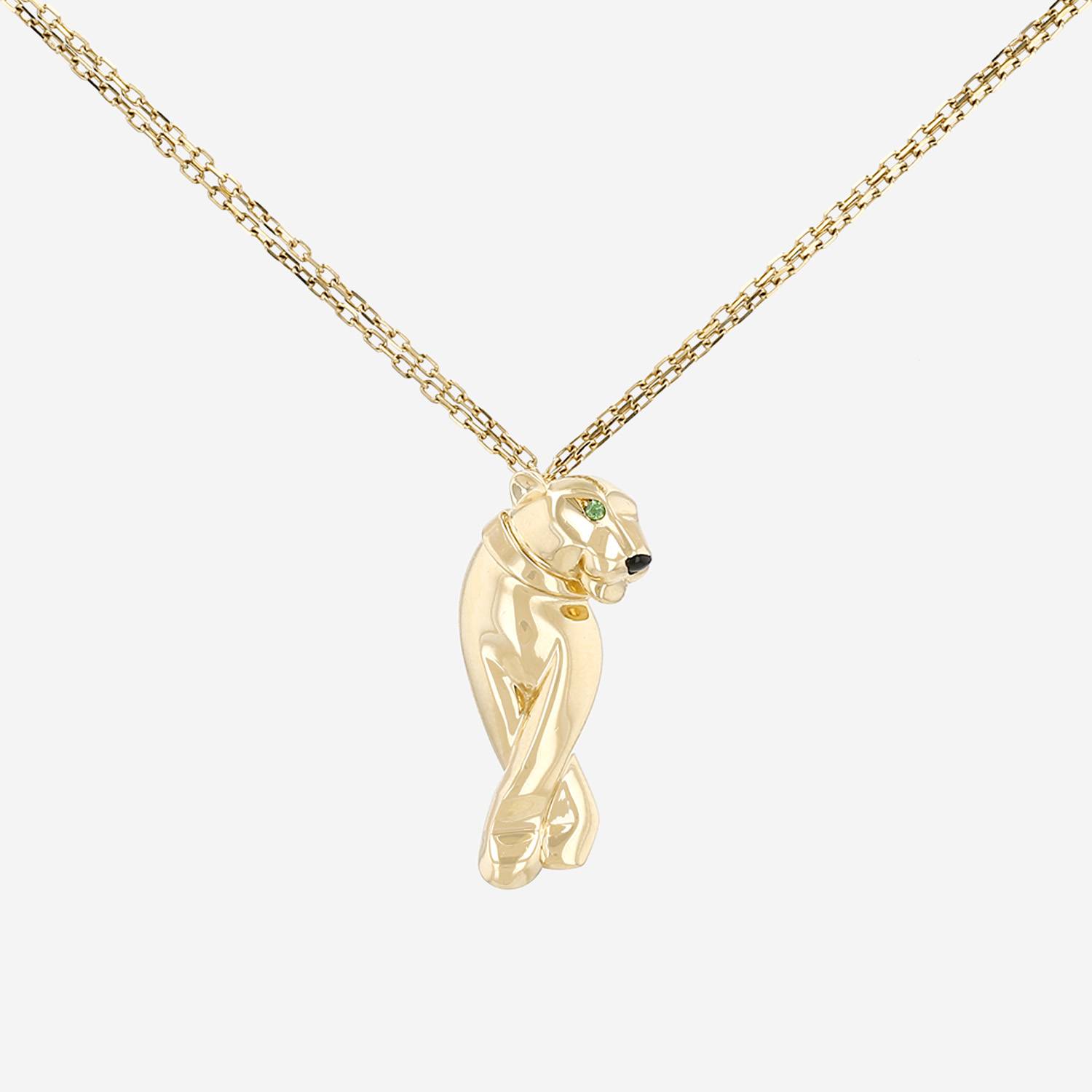 Cartier Panthère necklace in yellow gold, tsavorites and onyx