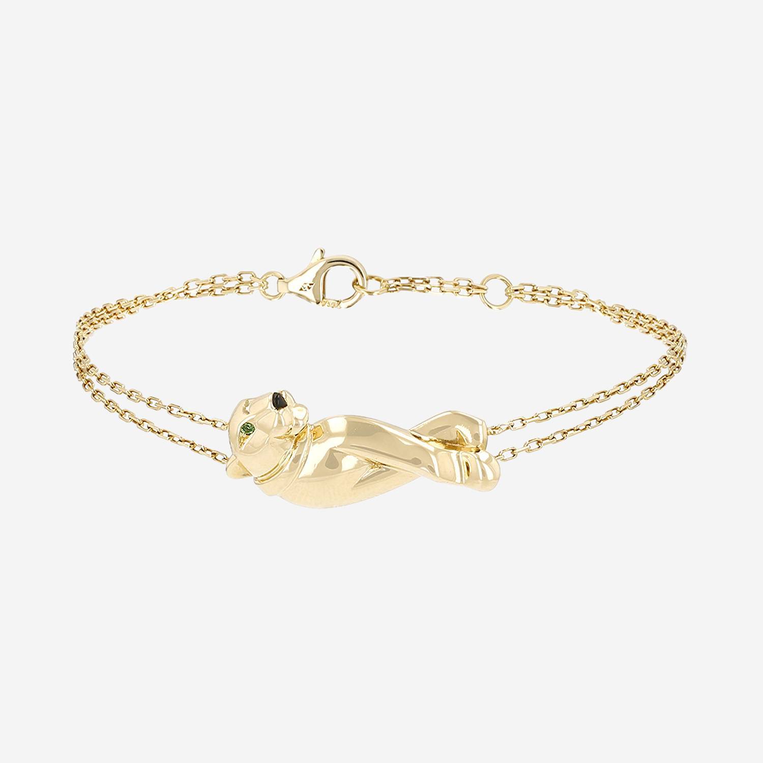 Cartier Panthère bracelet in yellow gold, tsavorites and onyx