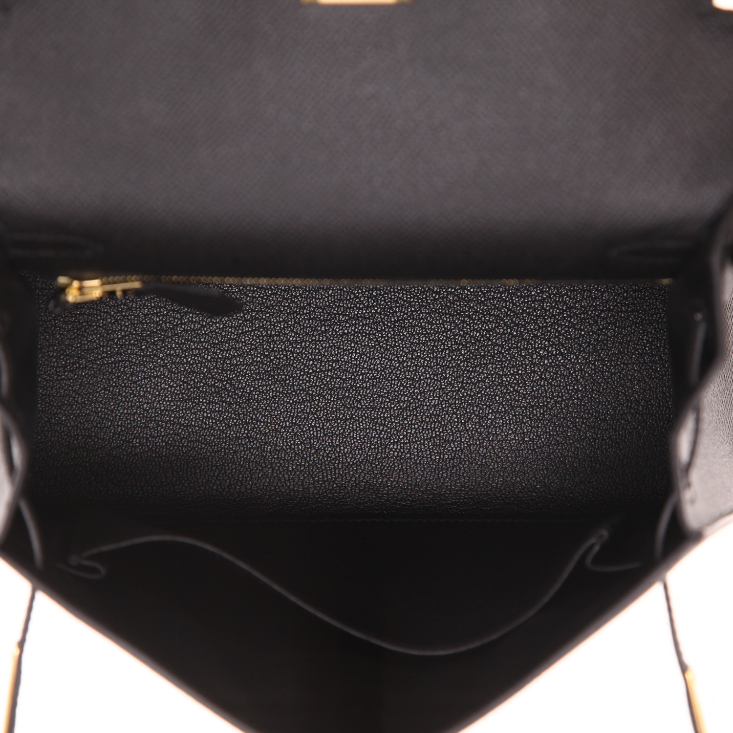 Sac à main Hermès  Kelly 25 cm en cuir epsom noir - Detail D3