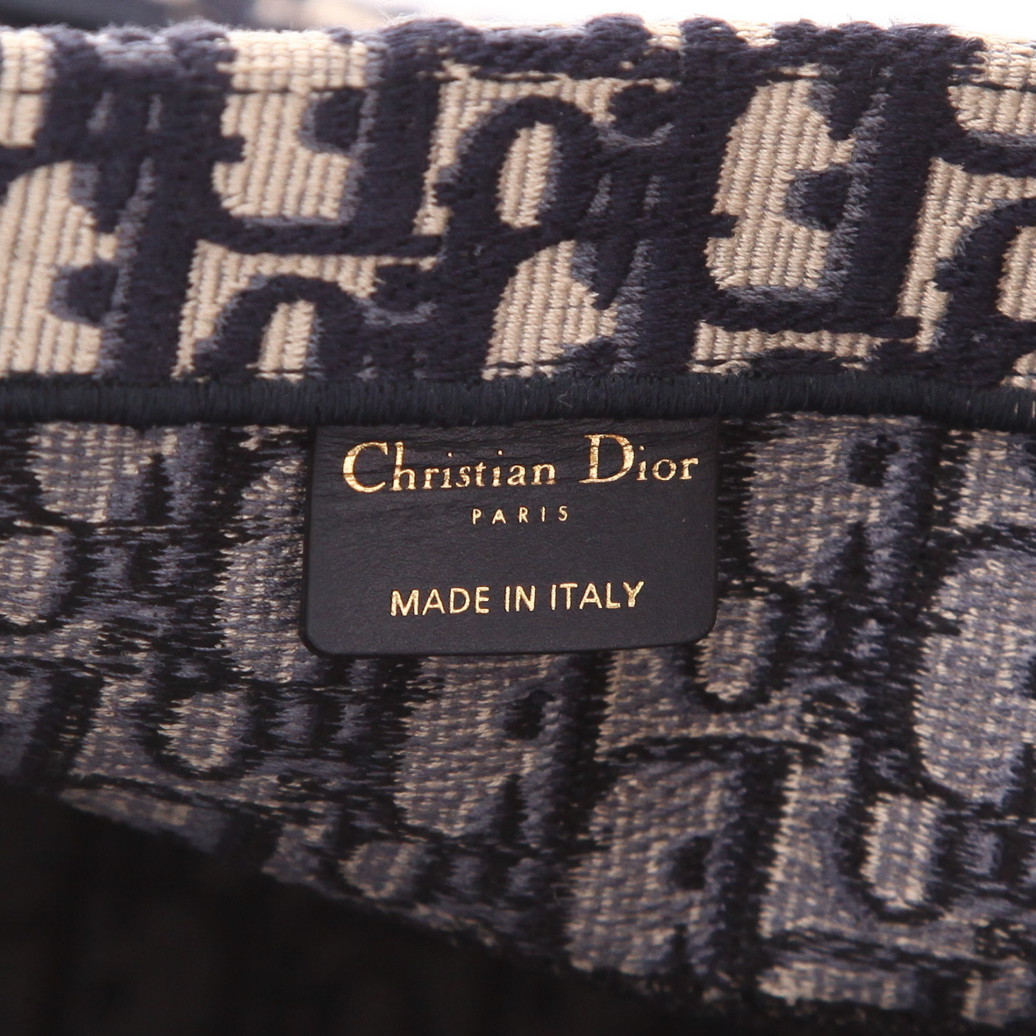 Shopping bag Dior  Book Tote in tessuto a monogramma Oblique blu e beige - Detail D2