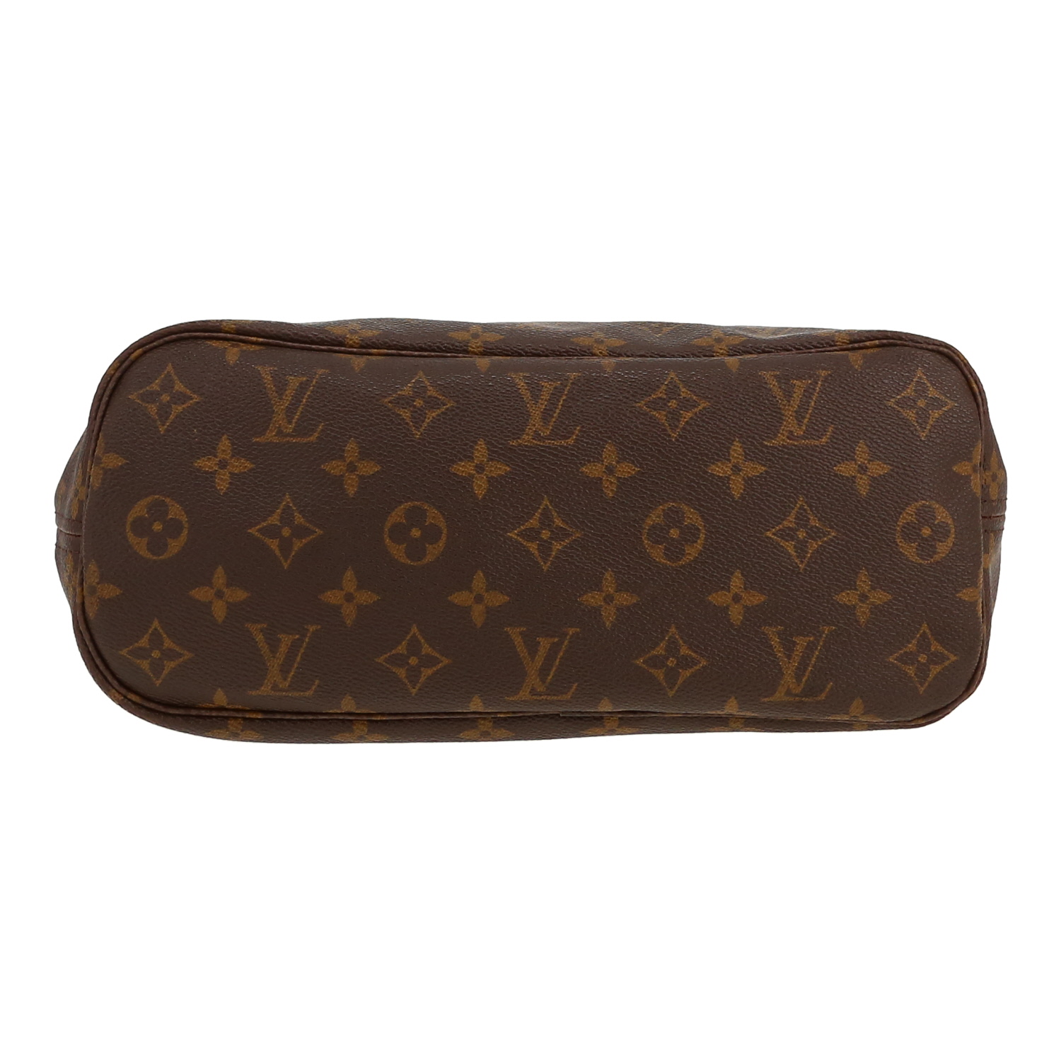 Bolso Cabás Louis Vuitton  Neverfull modelo pequeño  en lona Monogram marrón y cuero natural - Detail D1