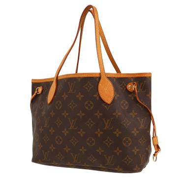 Louis Vuitton  Neverfull small model  shopping bag  in brown monogram canvas  and natural leather