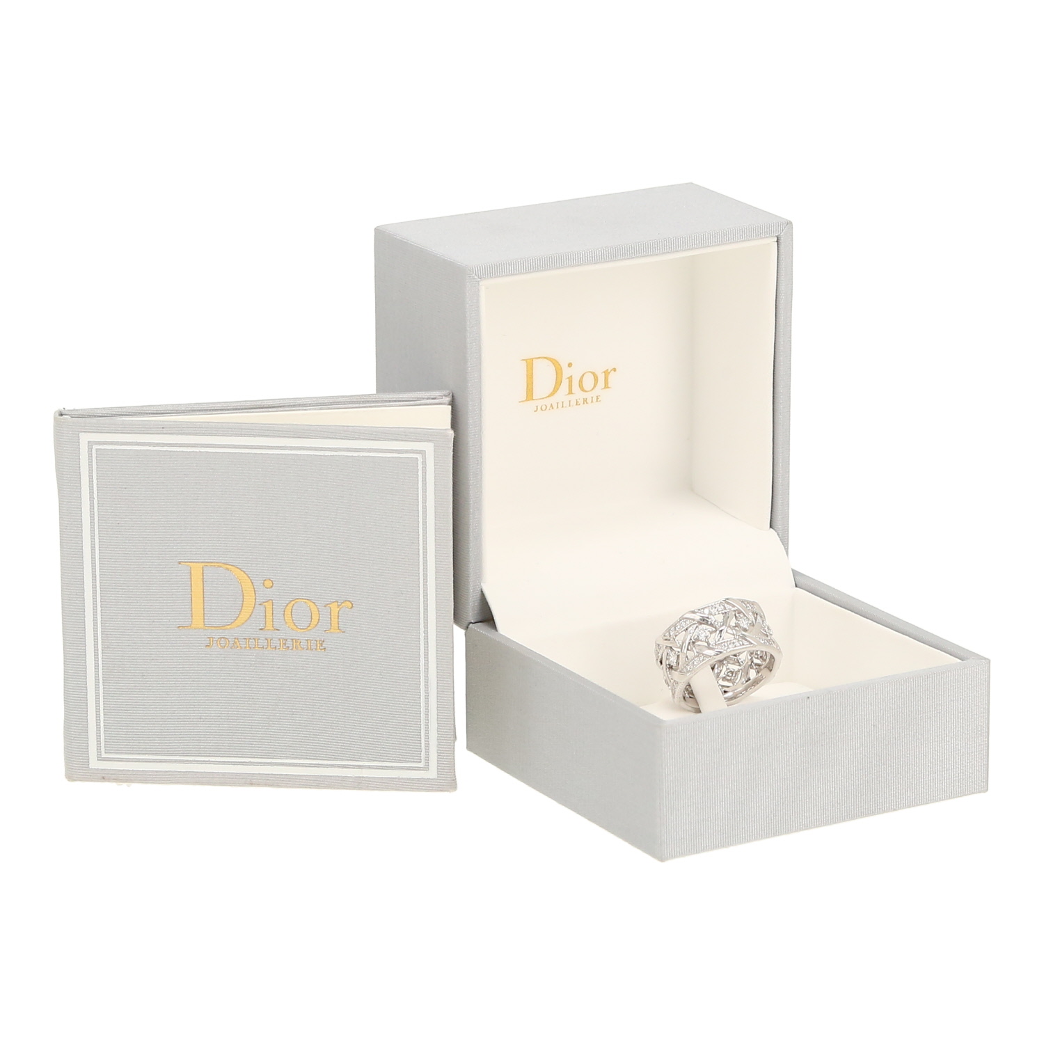 Bague Dior My Dior grand modèle en or blanc et diamants - Detail D2