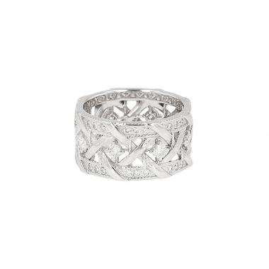 Anello Dior My Dior modello grande in oro bianco e diamanti