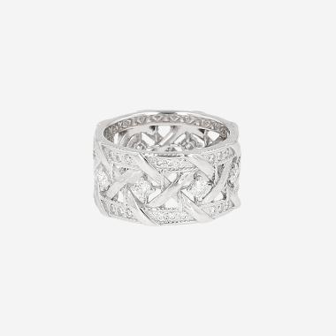 Bague Dior My Dior grand modèle en or blanc et diamants