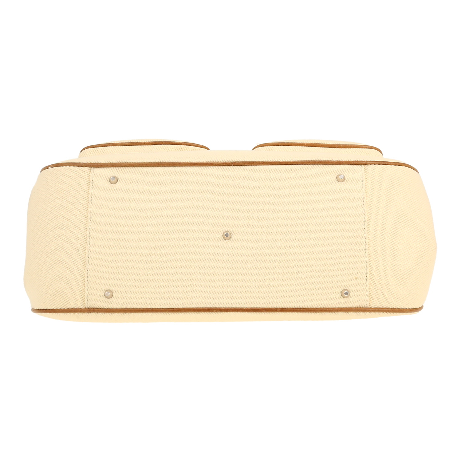 Dior  Détective handbag  in beige canvas  and brown leather - Detail D1