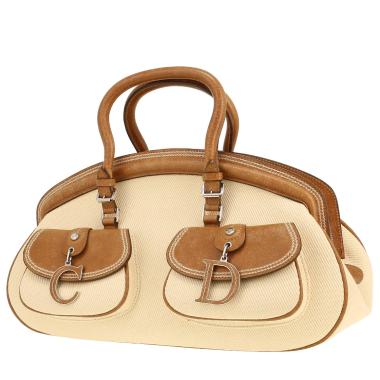 Dior  Détective handbag  in beige canvas  and brown leather