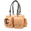 Sac à main Chanel  Cambon Reporter en cuir matelassé beige et noir - 00pp thumbnail