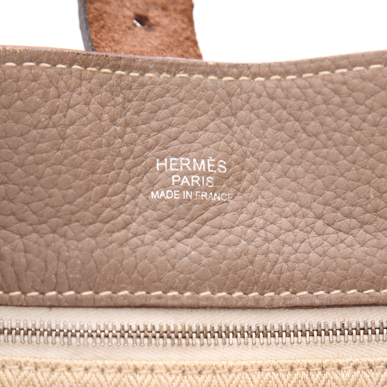 Borsa a spalla Hermès  Marwari in pelle togo etoupe - Detail D2