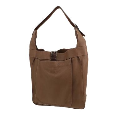 Bolso para llevar al hombro Hermès  Marwari en cuero togo marrón etoupe