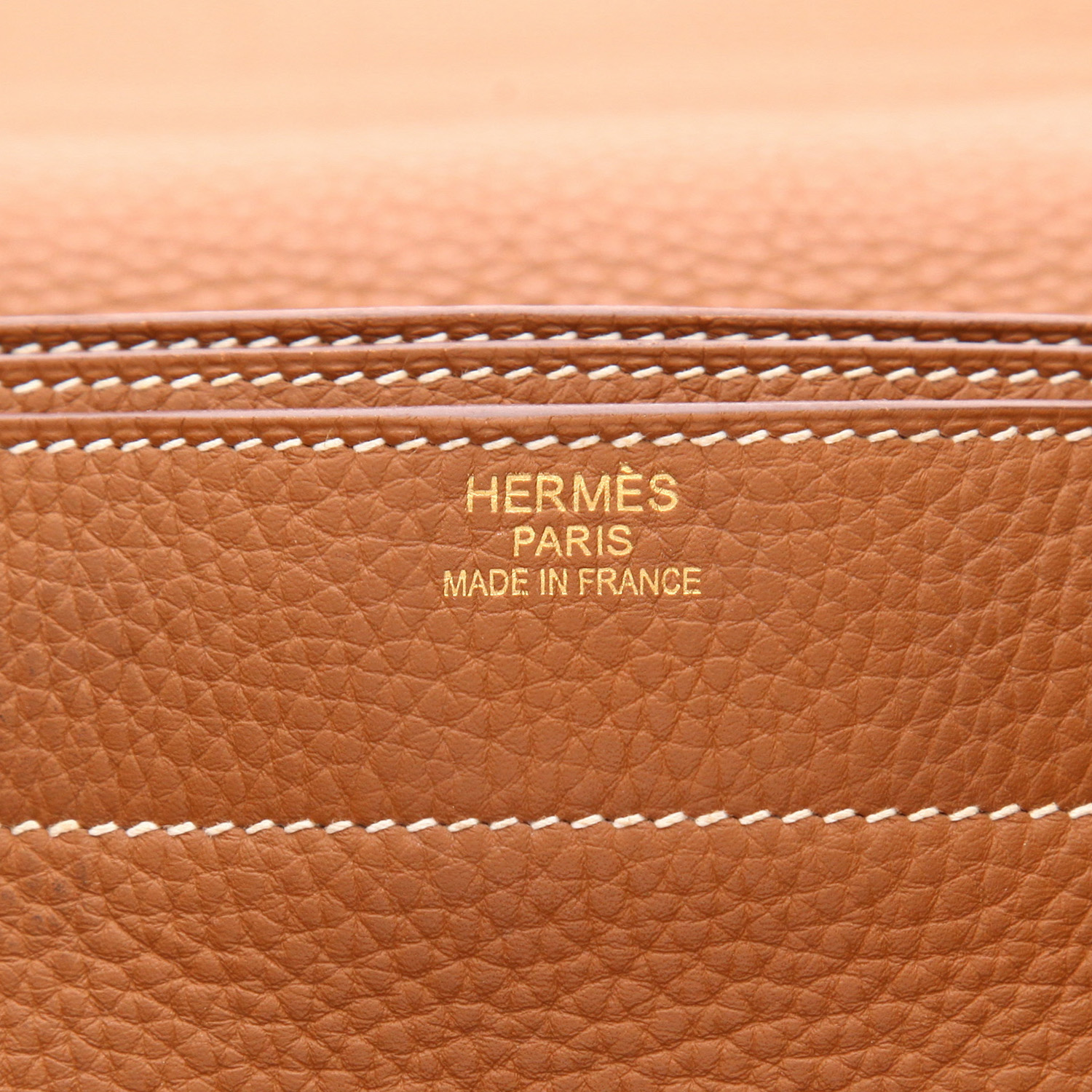 Borsa portadocumenti Hermès  Sac à dépêches in pelle togo gold - Detail D2