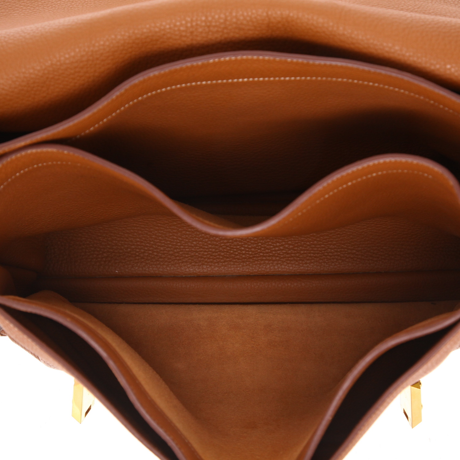 Hermès  Sac à dépêches briefcase  in gold togo leather - Detail D4