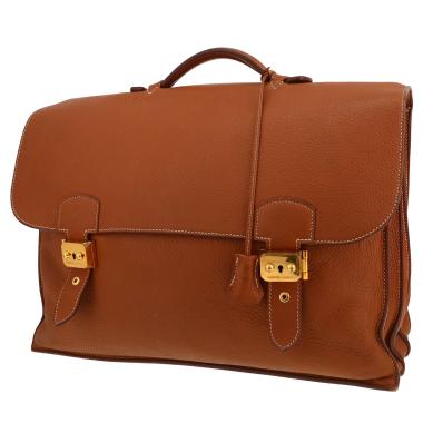 Porta-documentos Hermès  Sac à dépêches en cuero togo color oro