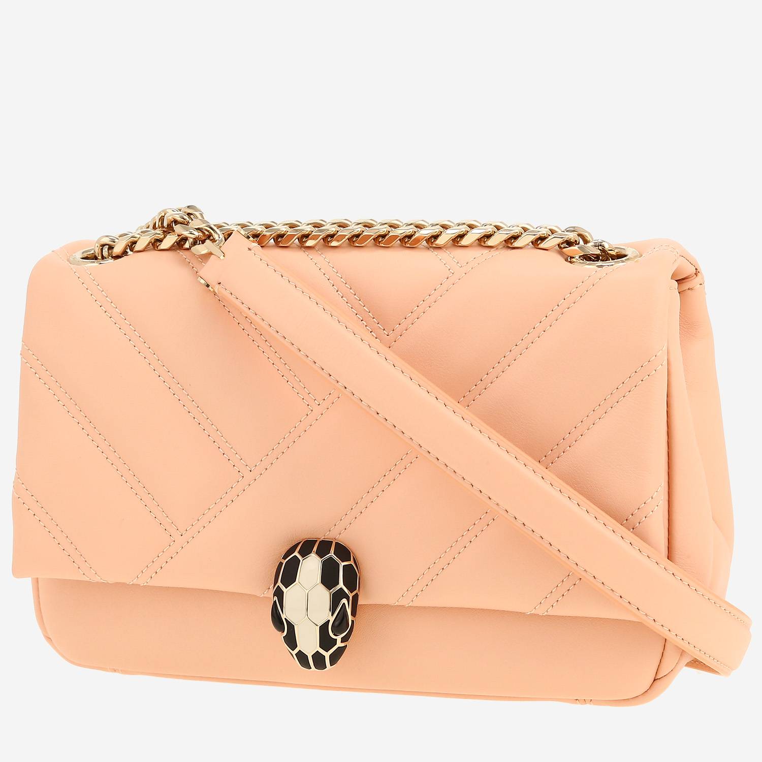 Borsa a tracolla Bulgari  Serpenti in pelle trapuntata rosa