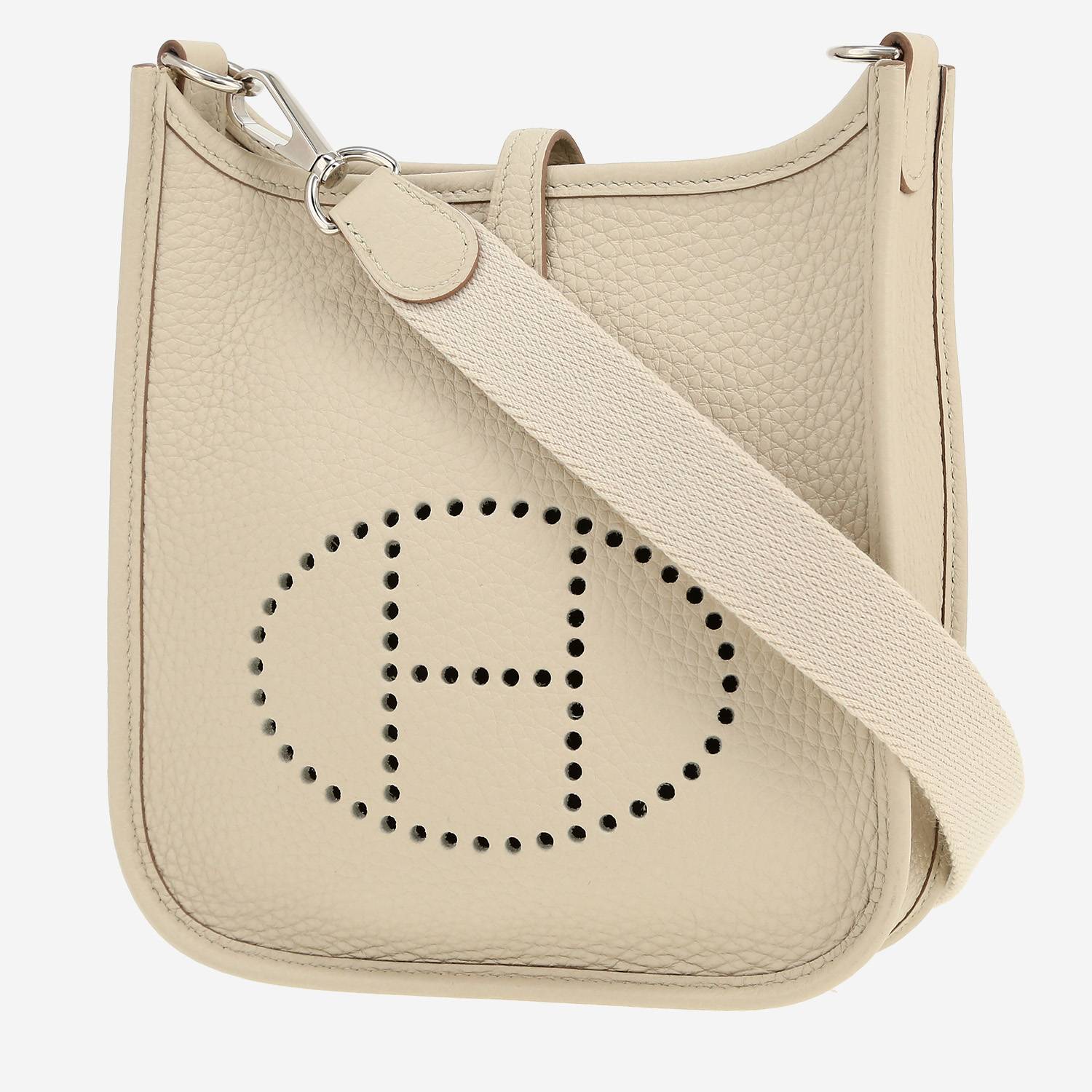 Bolso bandolera Hermès  Mini Evelyne en cuero taurillon clémence Gris-Béton