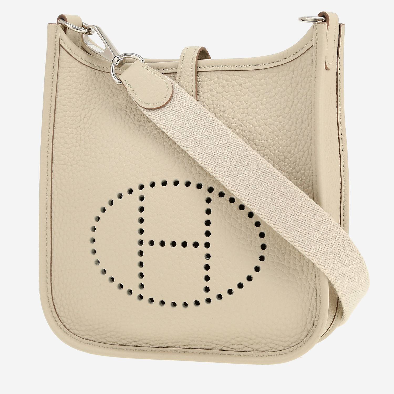 Sac bandoulière Hermès  Mini Evelyne en cuir taurillon clémence Gris-Béton