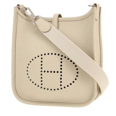 Hermès  Mini Evelyne shoulder bag  in Gris-Béton leather taurillon clémence