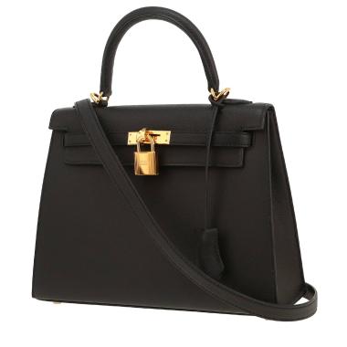 Borsa Hermès  Kelly 25 cm in pelle Epsom nera