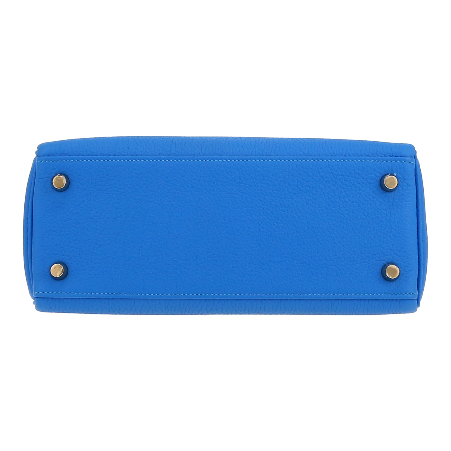 Sac à main Hermès  Kelly 25 cm en cuir togo Bleu Hydra - Detail D1
