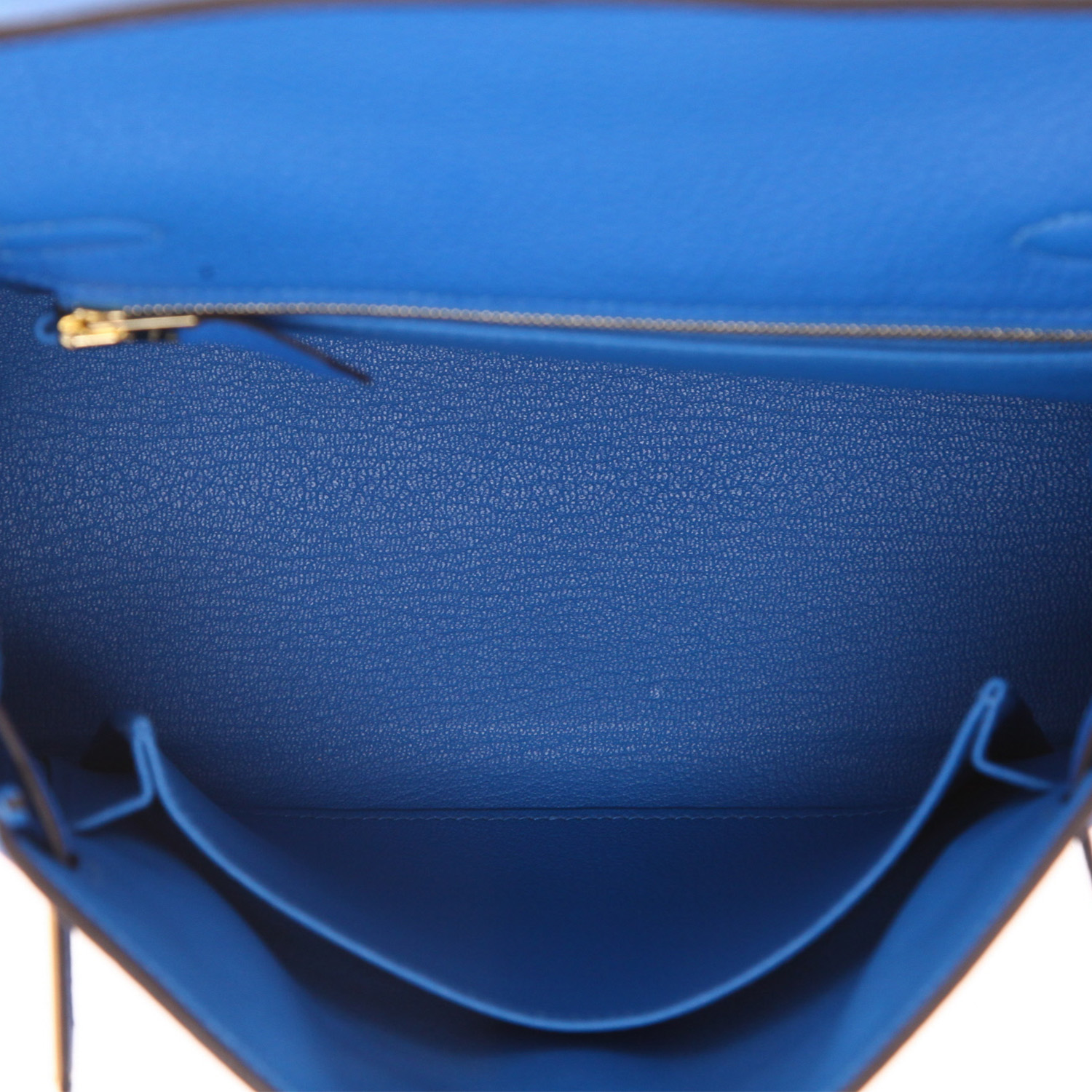 Hermès  Kelly 25 cm handbag  in Bleu Hydra togo leather - Detail D3