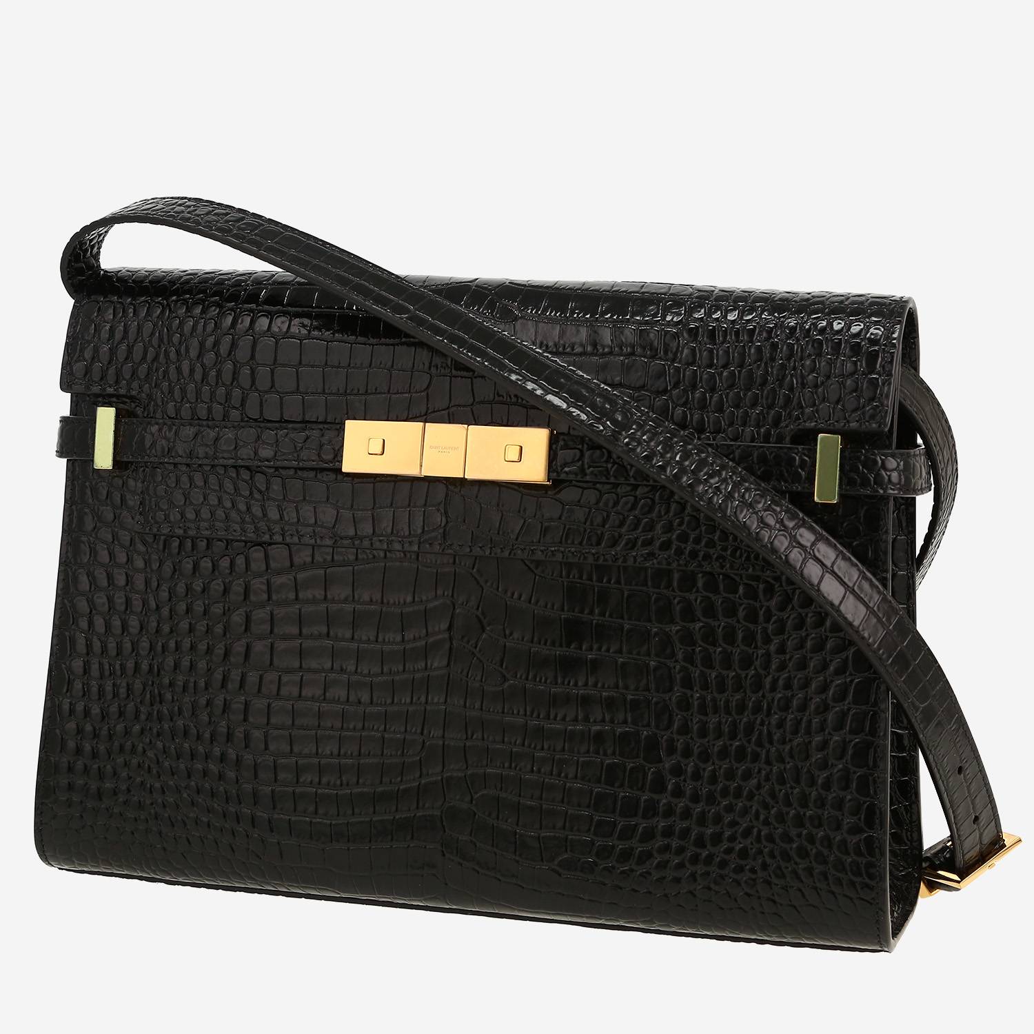Saint Laurent  Manhattan handbag  in black leather