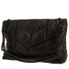 Sac bandoulière Saint Laurent  Loulou Puffer grand modèle  en cuir matelassé chevrons noir - 00pp thumbnail