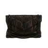 Sac bandoulière Saint Laurent  Loulou Puffer grand modèle  en cuir matelassé chevrons noir - 360 thumbnail