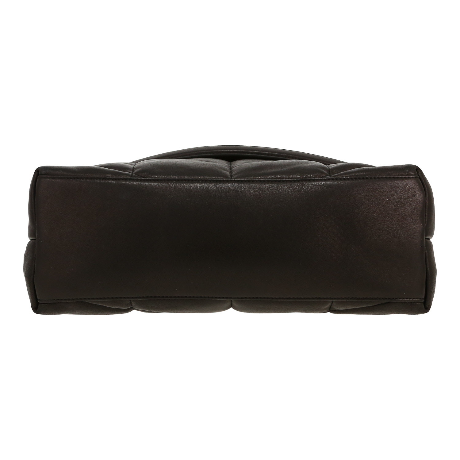 Sac bandoulière Saint Laurent  Loulou Puffer grand modèle  en cuir matelassé chevrons noir - Detail D1