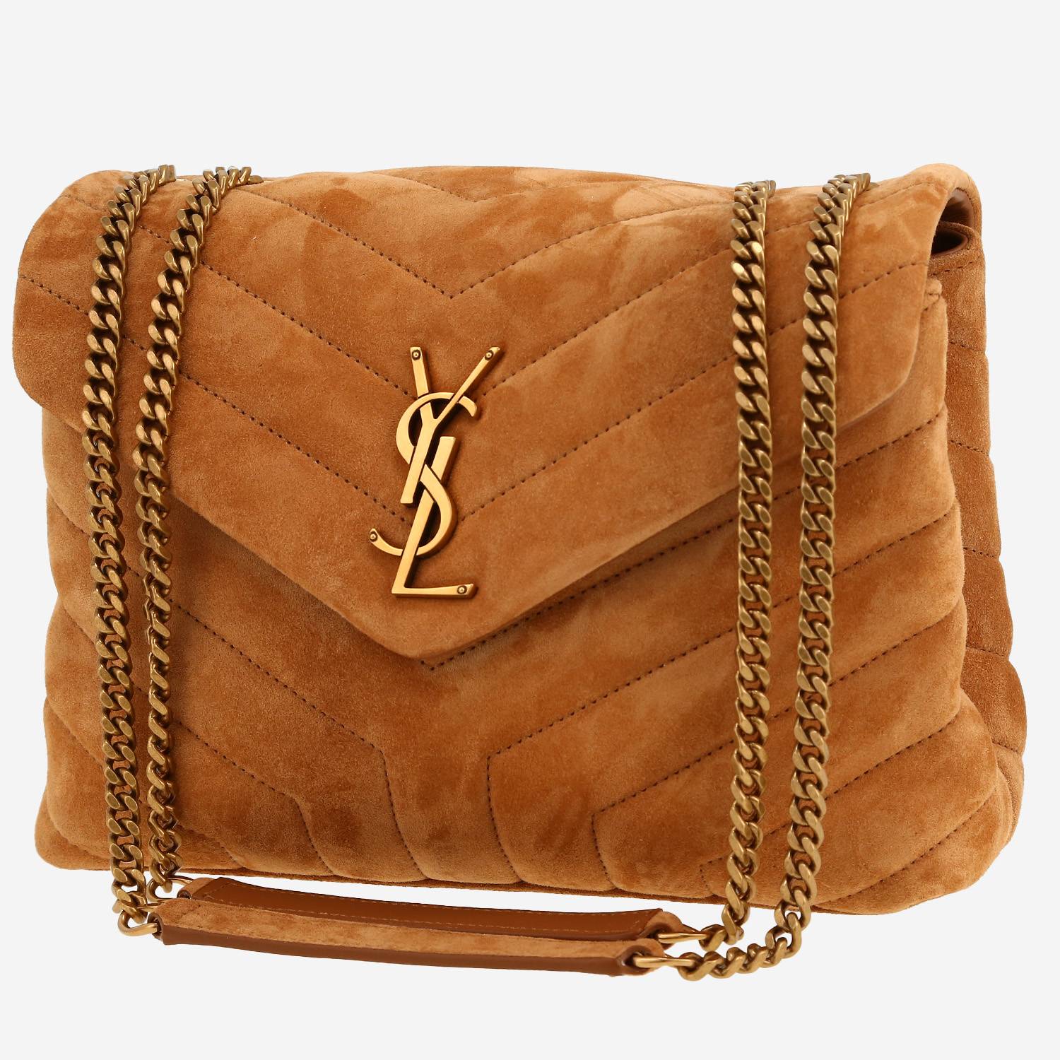 Borsa a tracolla Saint Laurent  Loulou in Veau velours marrone