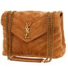 Borsa a tracolla Saint Laurent  Loulou in Veau velours marrone - 00pp thumbnail